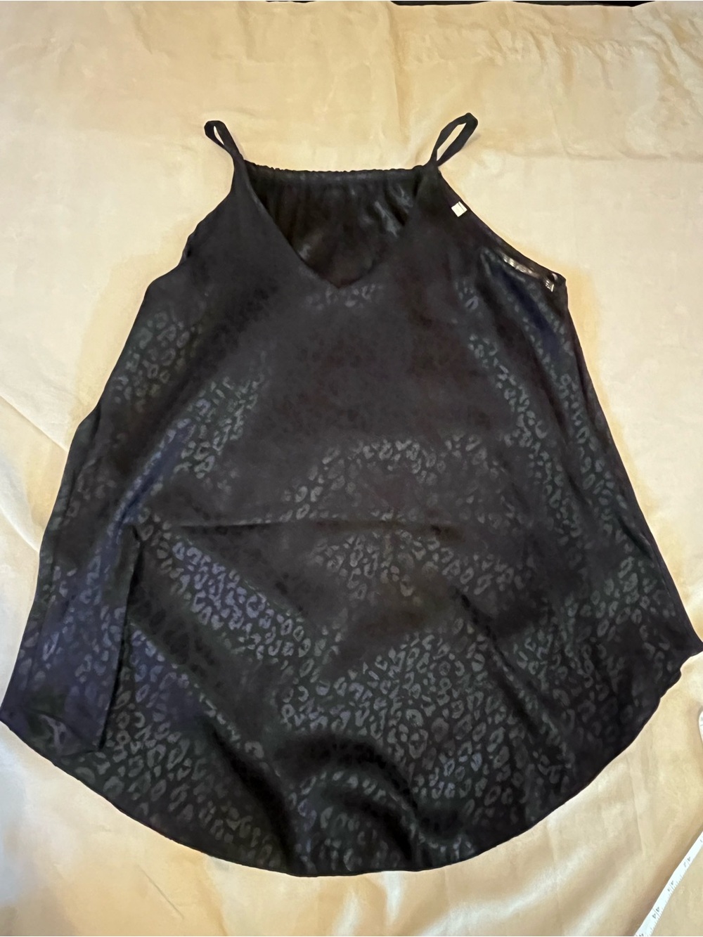 Lilypad Black Leopard-Print Satin tank